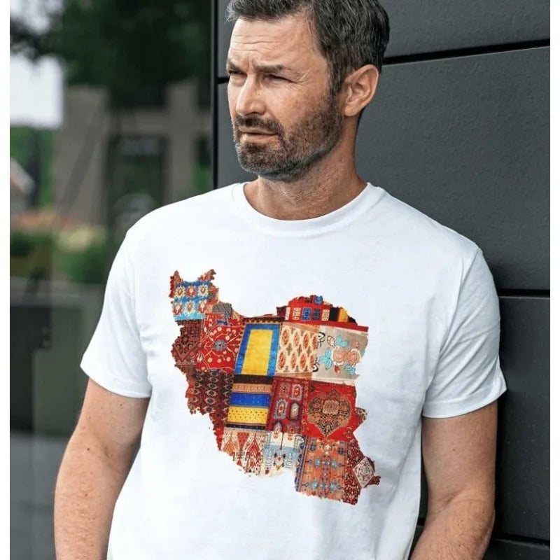 Iran Map Graphic Shirt Iran Culture and Art Clothing Free Persia T-Shirt Men Women Fashion Casual Crewneck Cotton Tee Tops
