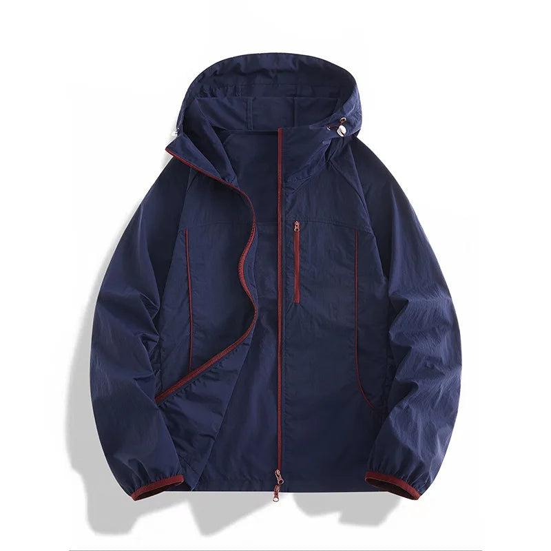 Summer UV Protection Hooded Jacket Unisex UPF50+ Ultra Thin Ice Silk Fishing Skin Coat with Quick-Dry Technology Outdoor Sports