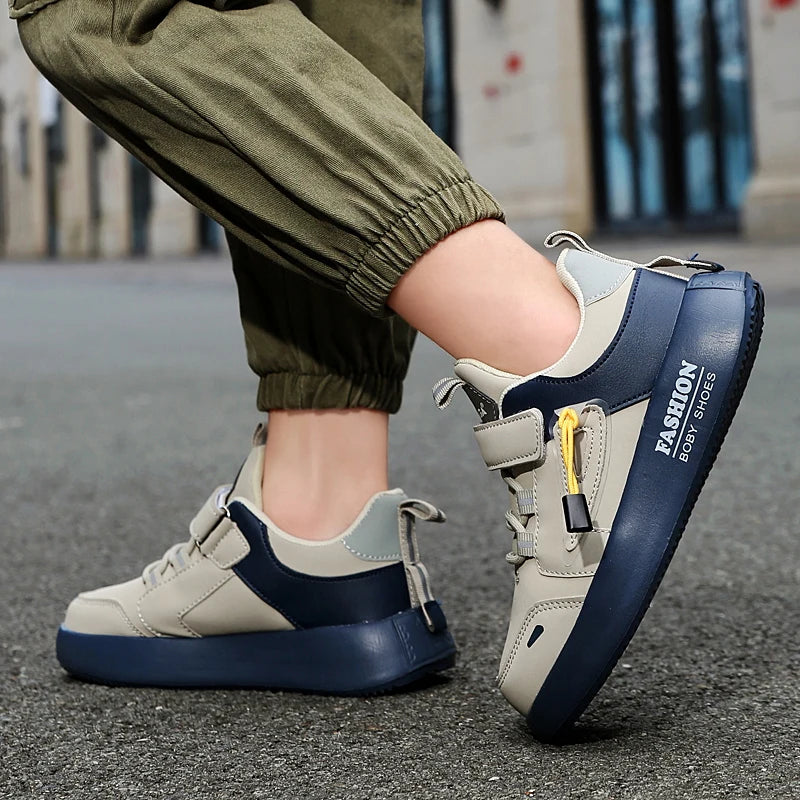 Kids Fashion Skate Shoes for Boy Children's Cushioning Sole Arch Support for Flat Feet Casual Sneakers for School Footwear
