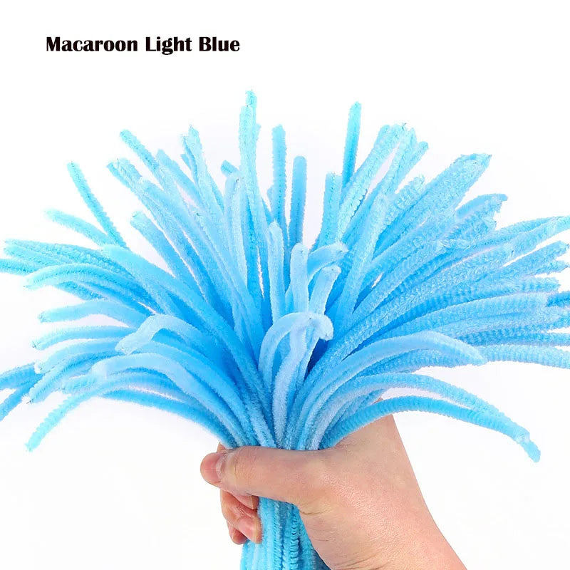 100/200/300/500/1000pcs DIY Plush Chenille Sticks Stem Pipe Cleaner HandCraft part for Spring Xmas Halloween Newyear Easter