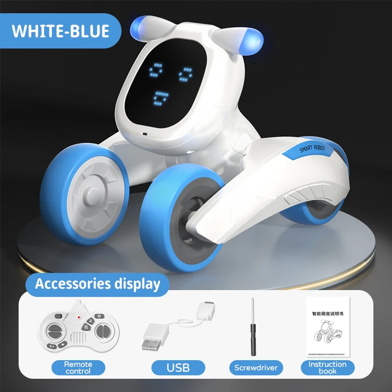 Smart Robot Puppy Dog RC Robot Dance Interactive Pet Program Robot Voice Remote Control Dog Intelligent Emo Toys For Kids Gift