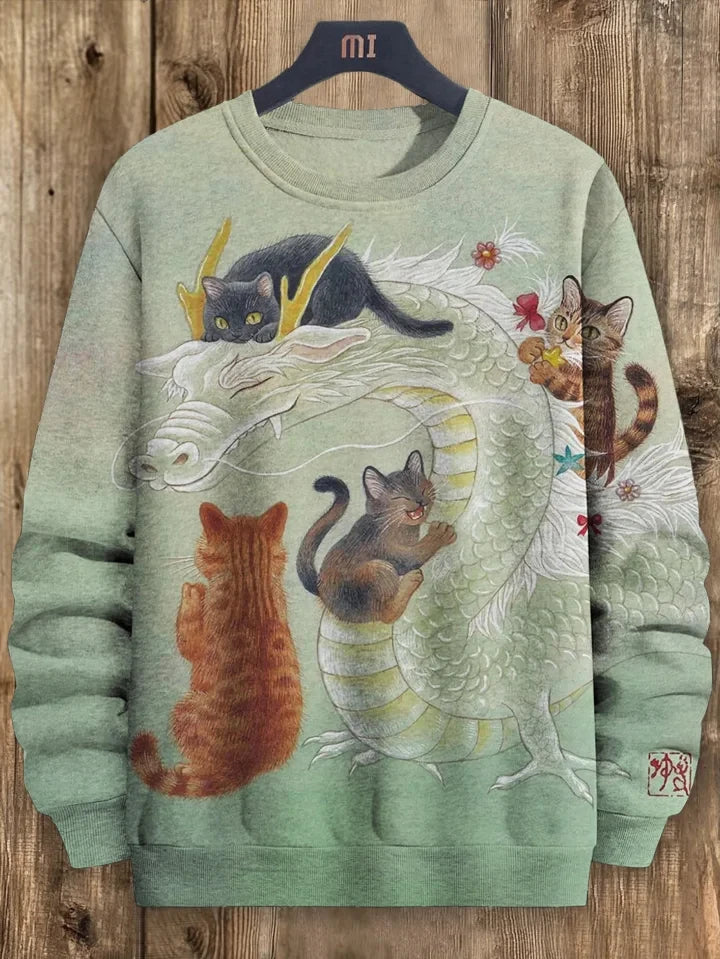 Funny Cat Pattern 3D Printed round-neck sweatshirt Hoodies Long Sleeves Sweatshirts Hip Pop Pullovers Men Women Clothing Tops