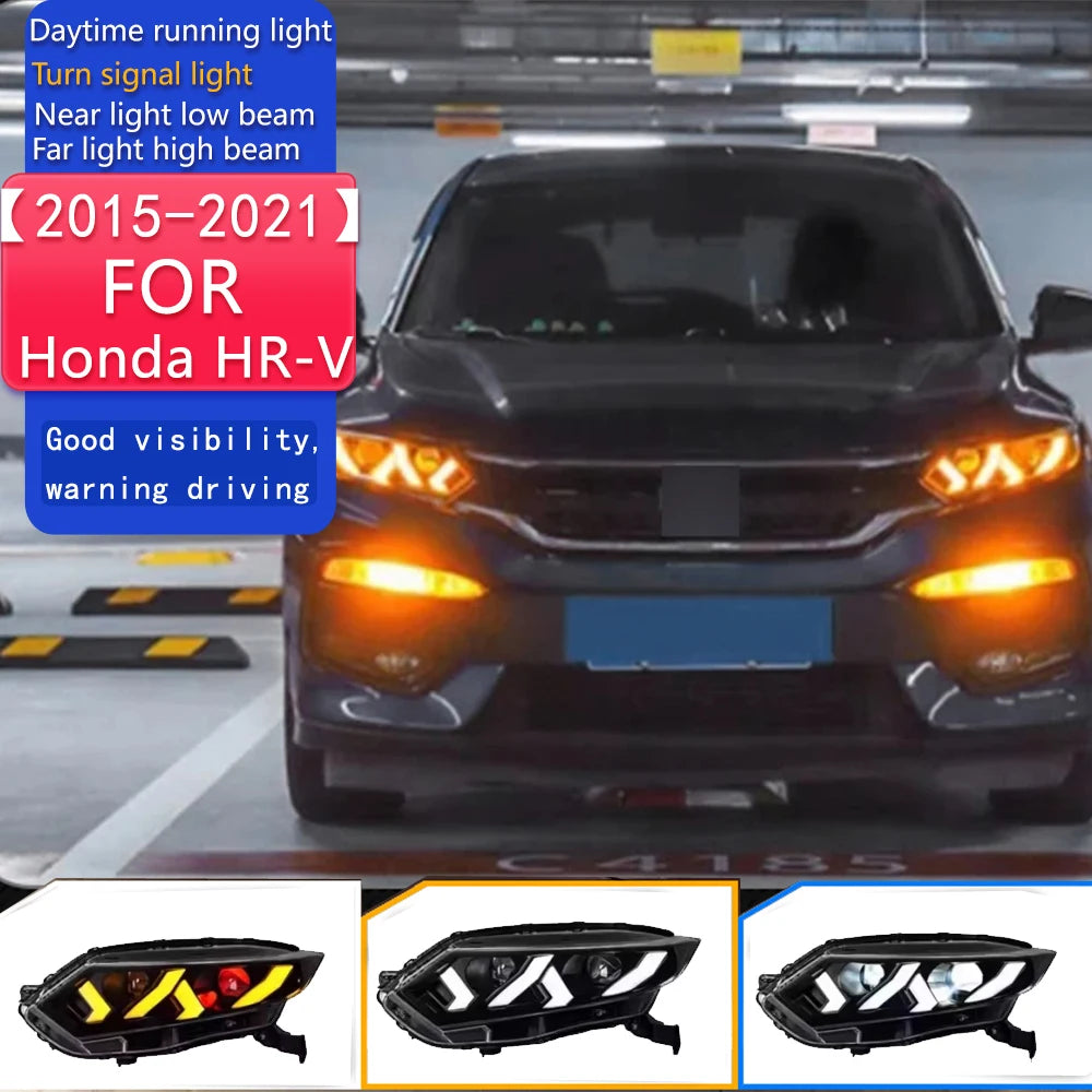 Car Styling for Honda HR-V LED Headlight 2015-2021 Headlights HRV Vezel DRL Turn Signal High Beam Angel Auto Accessories