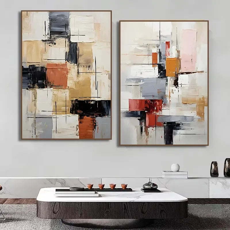 2pcs/set Sage Green Abstract Geometric Canvas Print Minimalist Landscape Wall Art Poster for Living Room Home Decoration Cuadros