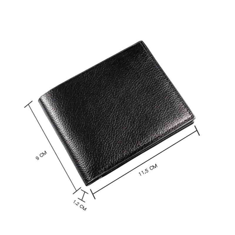 Men's Wallet Genuine Leather Men Wallets Premium Product Real Cowhide Wallets for Man Short Black Walet Portefeuille Homme - Free Item Weekend (50% off).