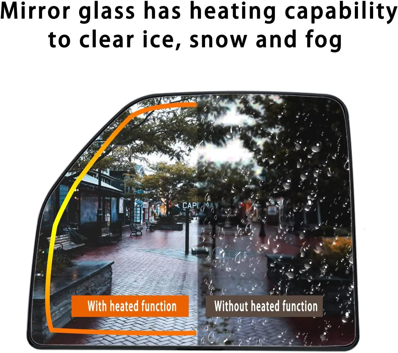Heated Side Mirror Glass Rearview Mirror Lens FL3Z17K707R FL3Z17K707G Left/Right For Ford F150 F250 F350 2017 2018 2019 2020