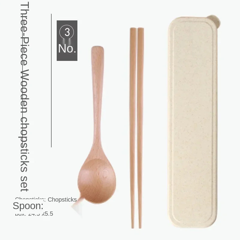 Handmade Dinnerware Cutlery for Kitchen, Wooden Spoon & Fork Dinner Kit for Rice, Soups, Cereal, Home Tableware - Free Item