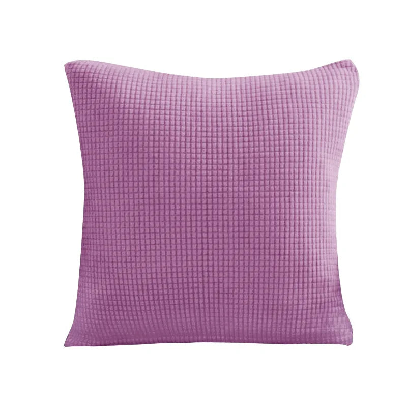 Solid Color Corn Grain Cover Candy Color Pillow Cover for Sofa Office Waist Back Cover Home Decorative Pillowcase Decoration