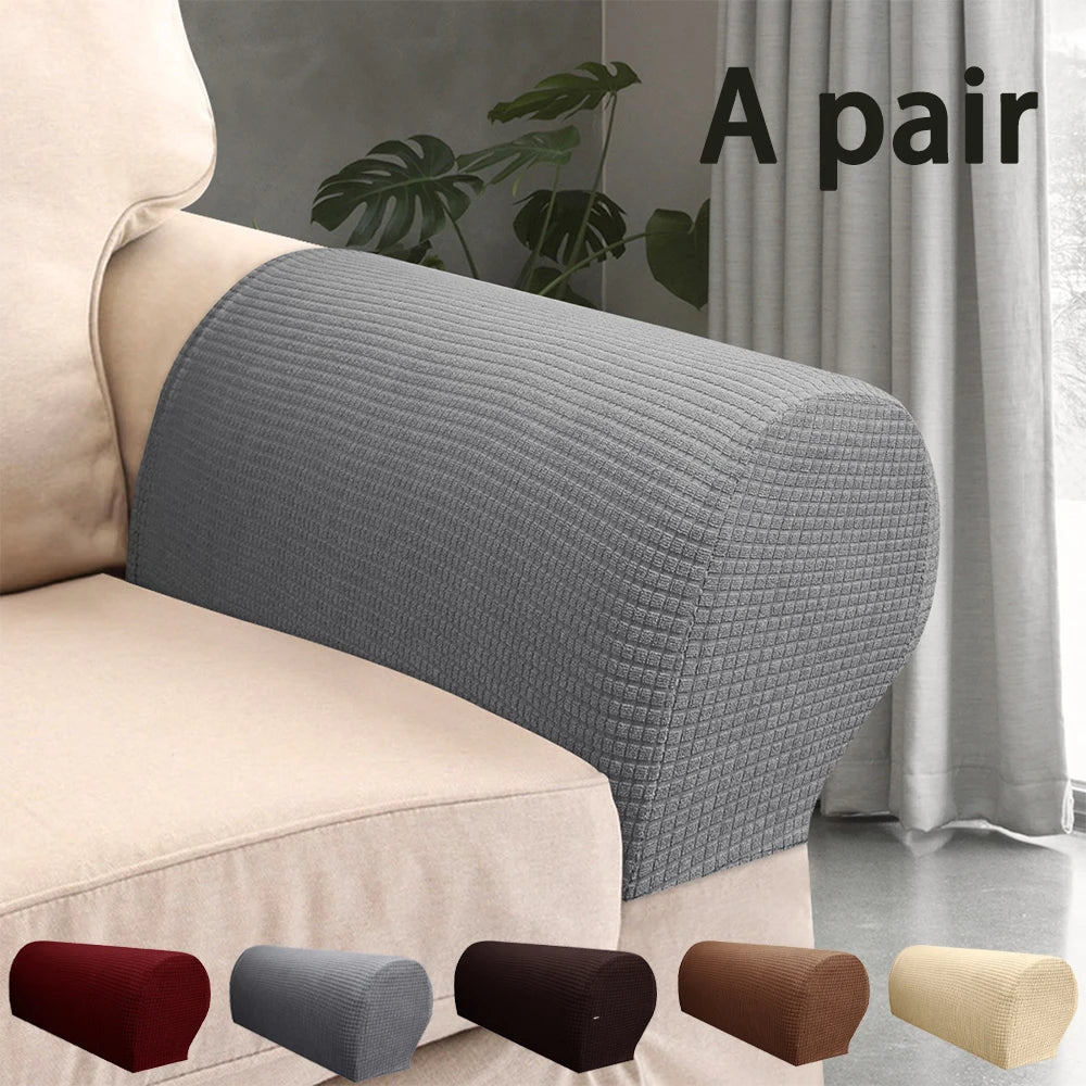 Stretch Armrest Covers Set Chair Sofa Arm Protectors Armchair Covers Solid Couch Cover Removable Elastic Armchair Sofa Arm Cover