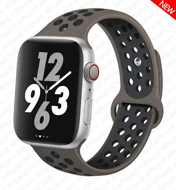 Silicone Strap For Apple Watch Band 45mm 44mm 40mm 49mm 41mm 38mm 42mm Sport bracelet iWatch Ultra 2 Series 9 8 7 6 se for nike