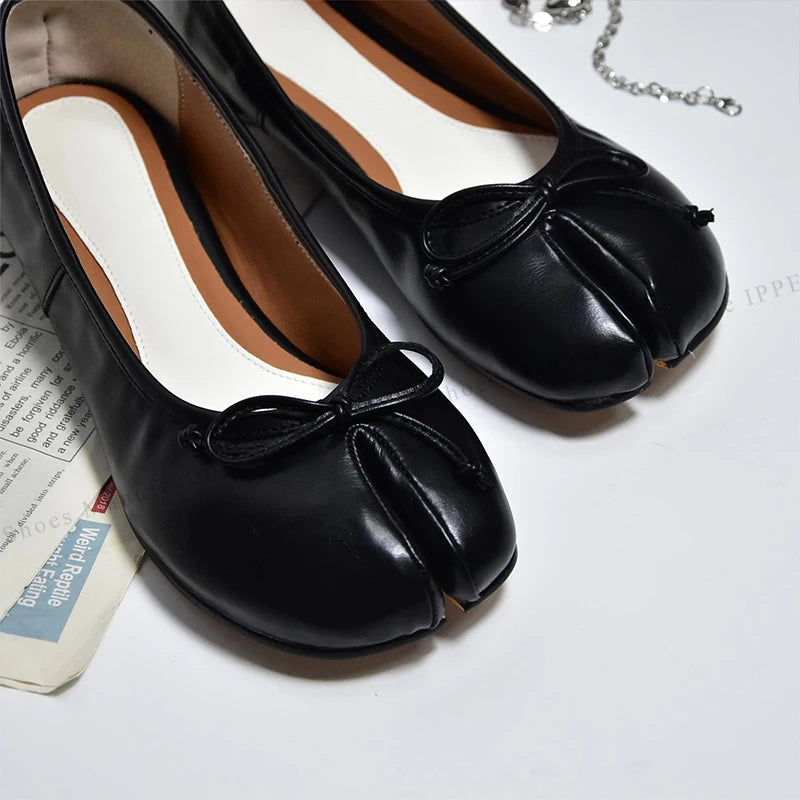 IPPEUM Tabi Footwear For Women 2026 New Fashion 36-44 Size Plus Ballet Flats Shoes With Split Toe