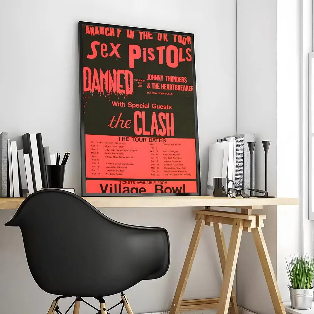 One Of The Influential Punk Band Painting Calligraphy Canvas Poster: Crease Free Waterproof Durable All Space Wall Decor