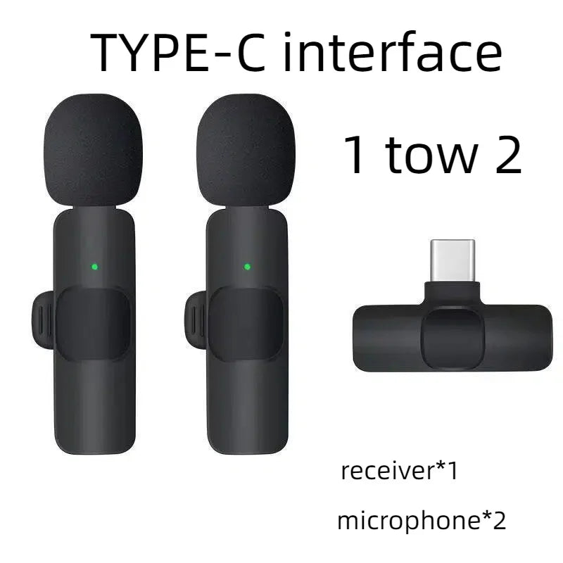 New Wireless Lavalier Microphone K9 Portable Audio Video Recording Mini Mic for iPhone Android Live Broadcast Gaming Phone Mic