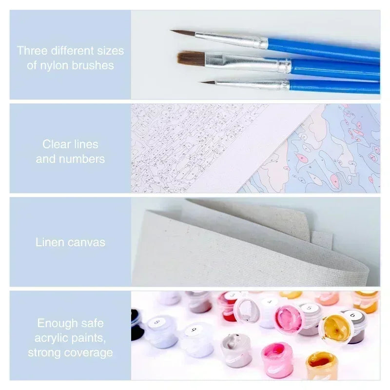 Abstract Art Digital Oil Painting DIY Wall Painting Home Decoration Gift Friends Party Coloring Activity