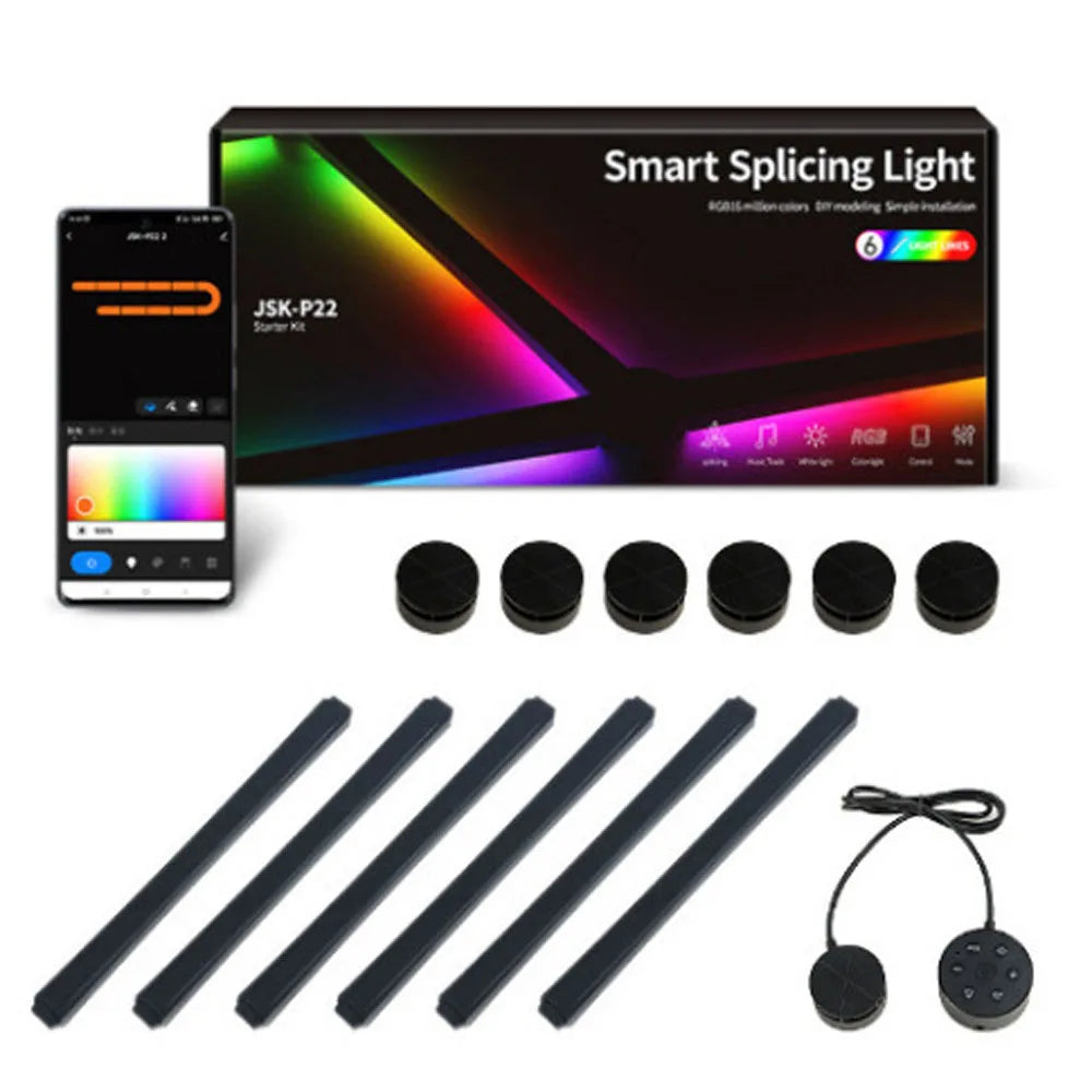 RGB LED Wall Lamp Smart WIFI APP DIY Free Splicing Atmosphere Night Light Music Rhythm TV Backlight Bedroom Game Room Decor Lamp