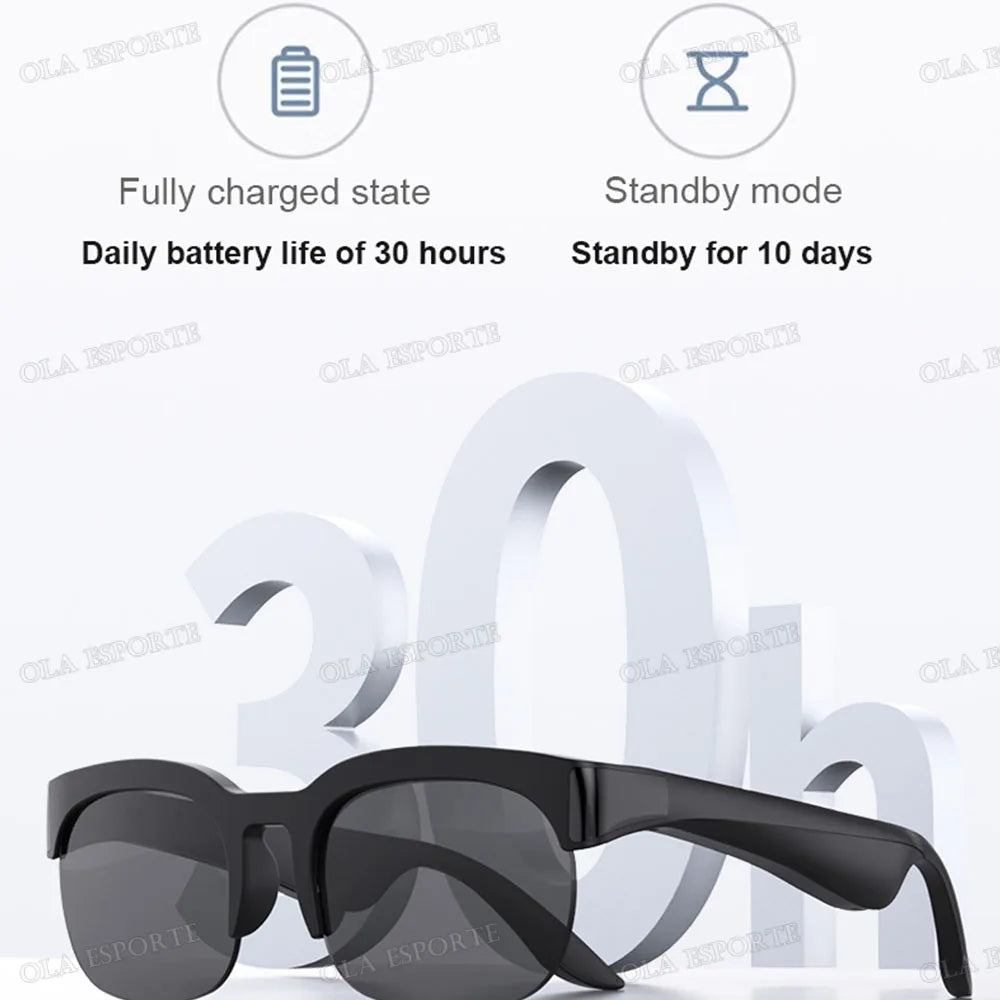 New Smart Bluetooth V5.3 Sunglasses Glasses Call Outdoor Sports Headphones HIFI Black Technology Anti-touch UV For Men And Women