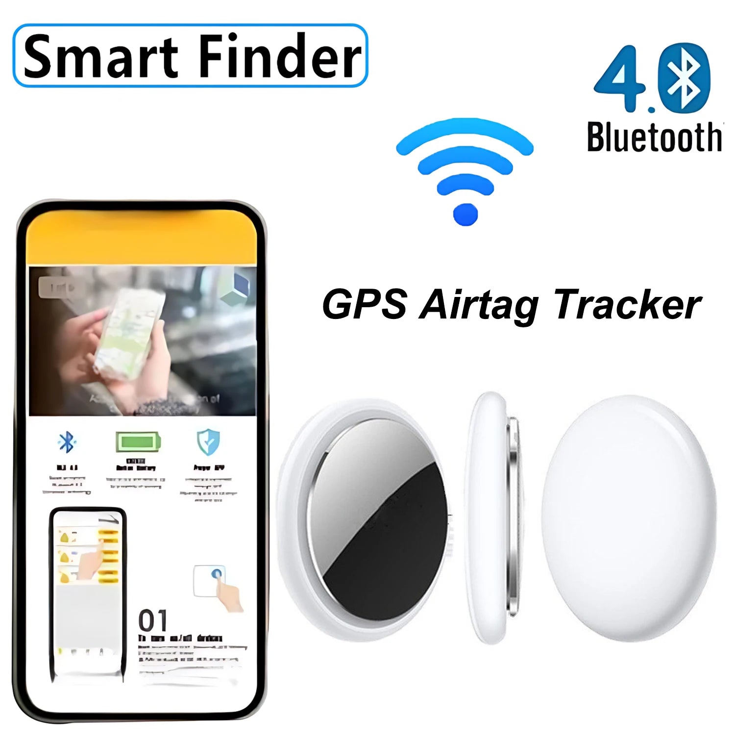 GPS Mini Tracker GPS Locator GPS Smart Car Work For isearcing Smart Finder Key Finder Children Locating Tracker Pet Tracker GPS