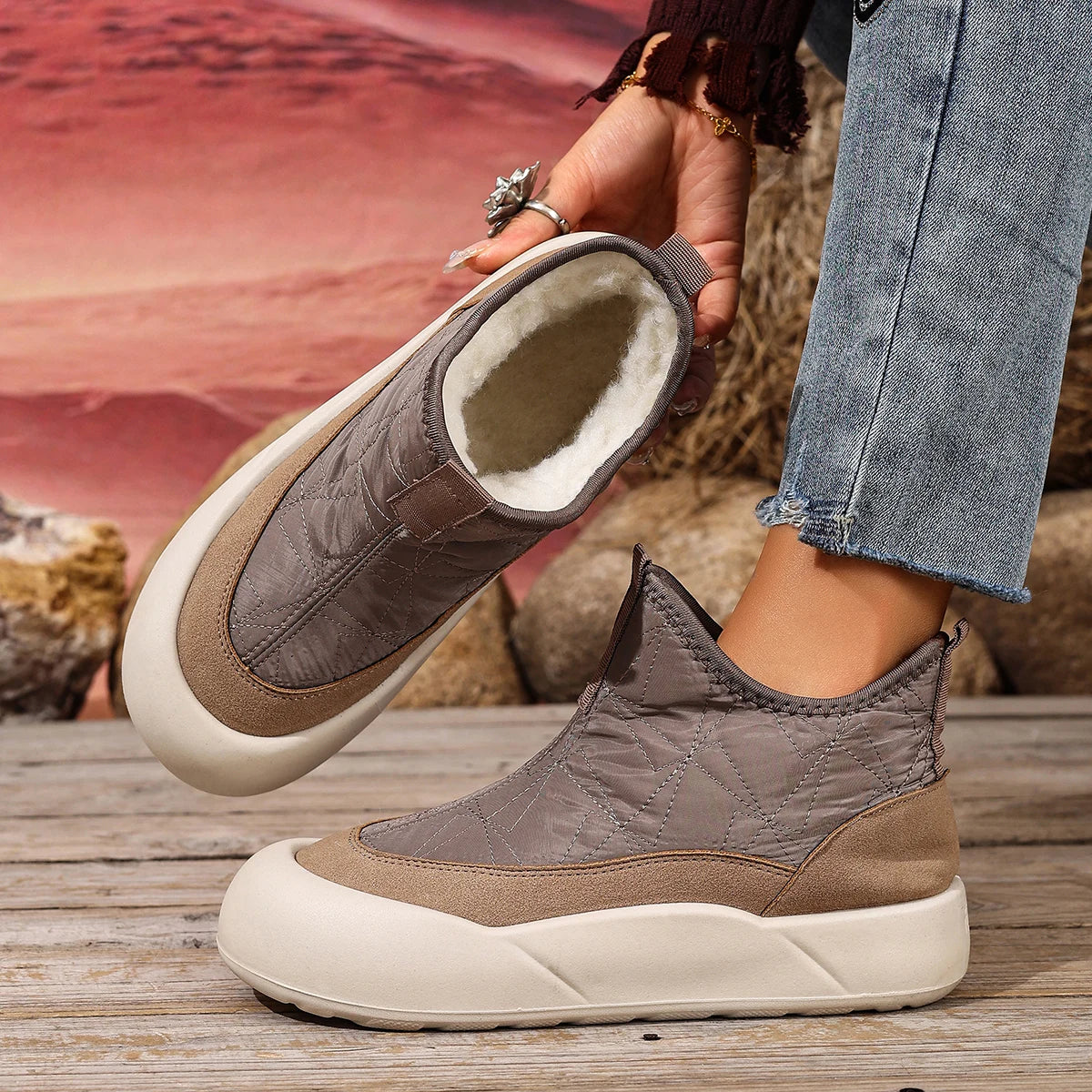 Women's cotton shoes for winter 2025 casual fashion versatile warm slip-resistant wear-resistant sole free shipping shoes for