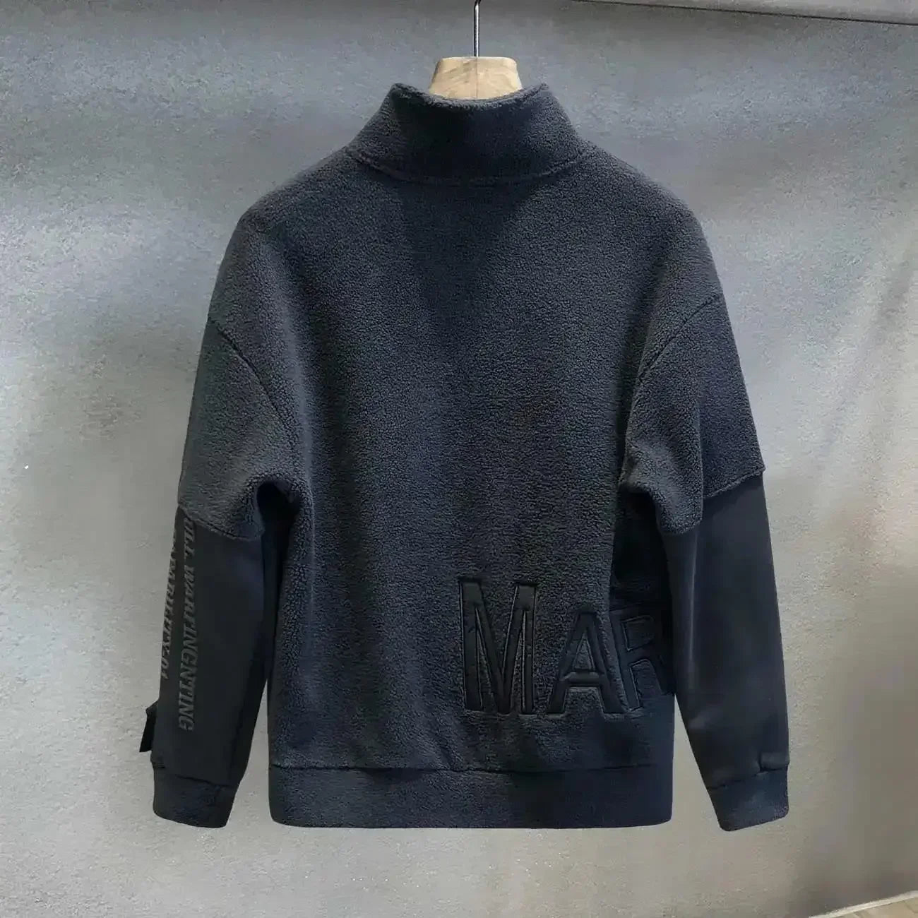 Male Clothes Fleeced Pullover Sweatshirt For Men Half Zip Embroidered Hoodieless Top 2025 New In Low Price Offers Sweat Shirt