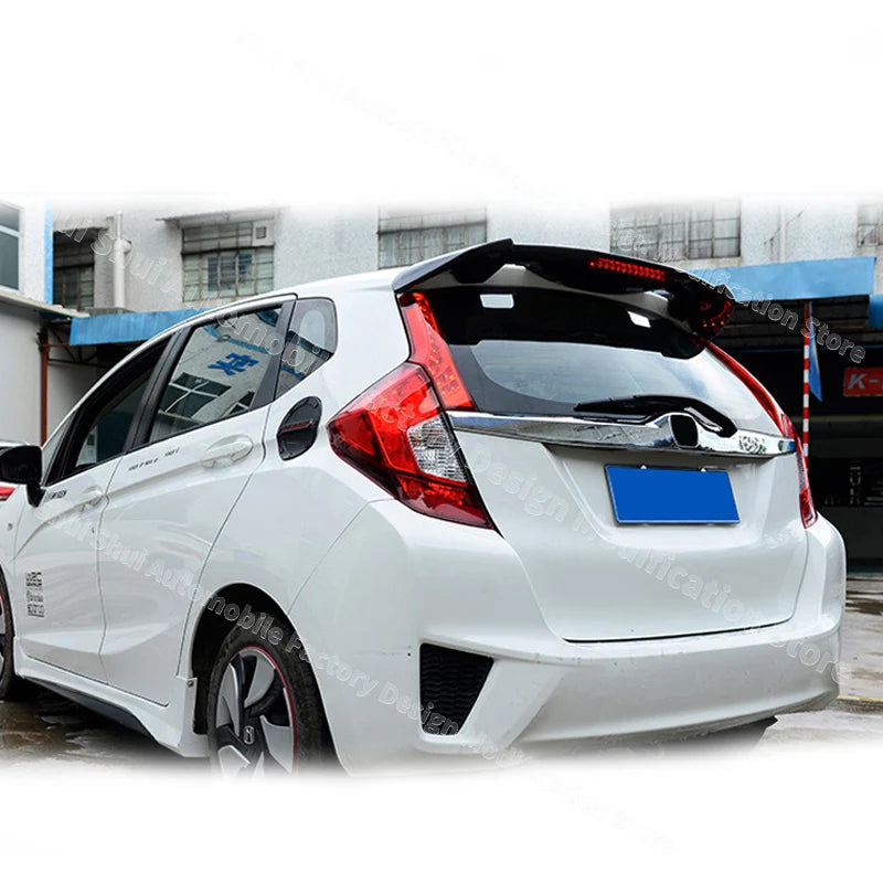 Car Spoiler Wing 2014-2020 for Honda Jazz Fit Gk5 RS Style Rear Tail Fin with Light Roof Lip Guard Board Decoration Accessories