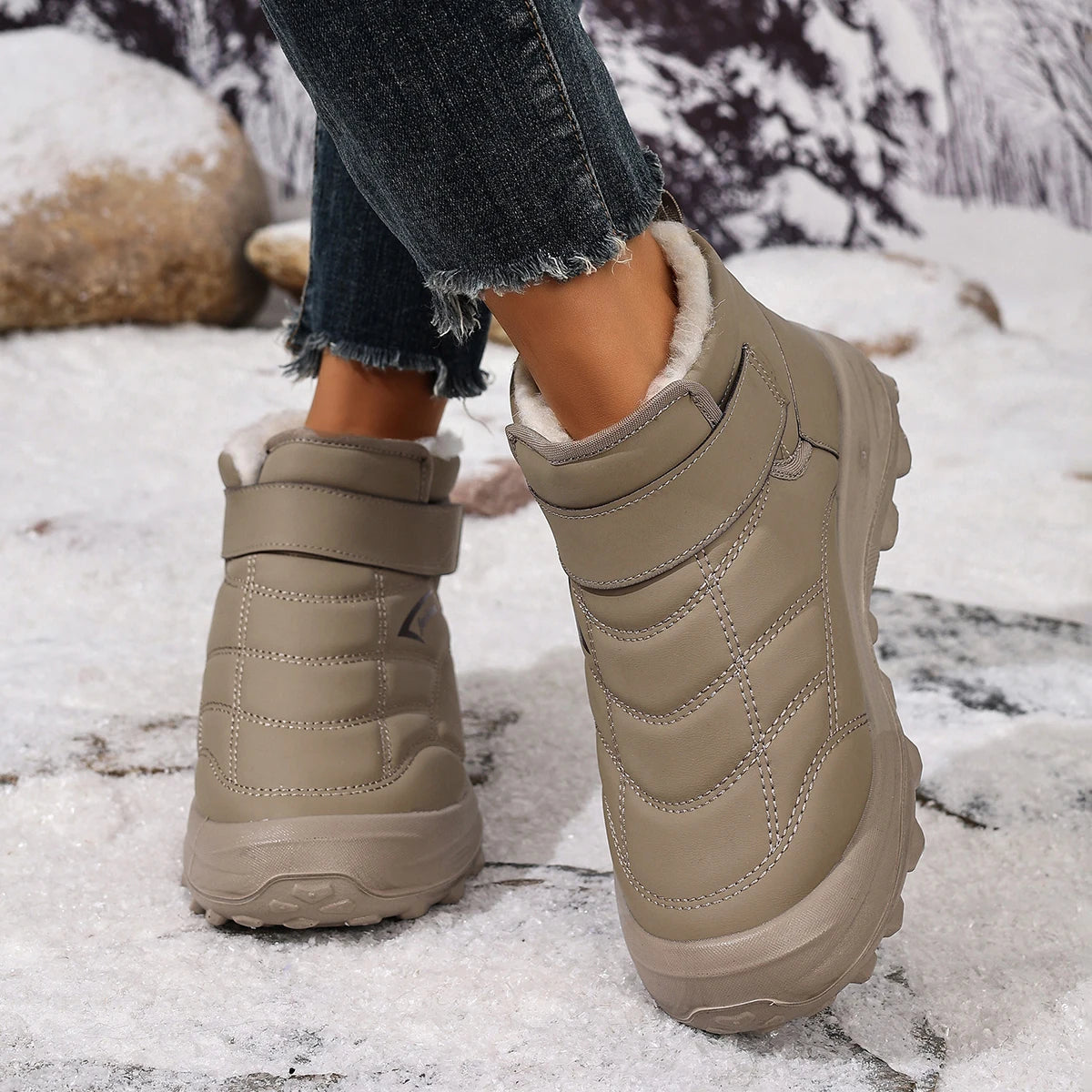 Women's cotton shoes for winter 2025 warm and comfortable casual and versatile waterproof and anti-slip wear-resistant shipping