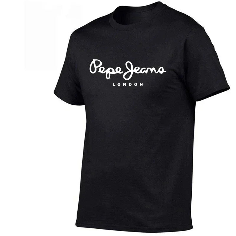 2025 Newest Pepe-Jeans-London Logo T-Shirt Summer Men's /Women's Short Sleeve Popular Tees Shirt Tops Unisex