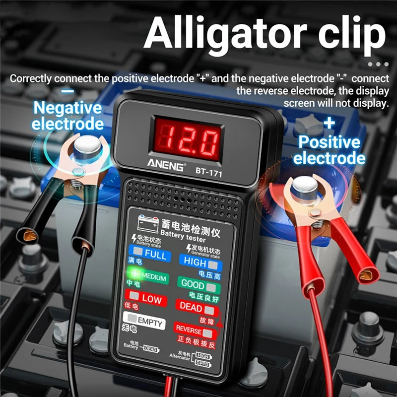 ANENG BT-171 12V Automotive Battery Tester Tools Diagnostic Tools Battery Analyzer (1 Pcs)