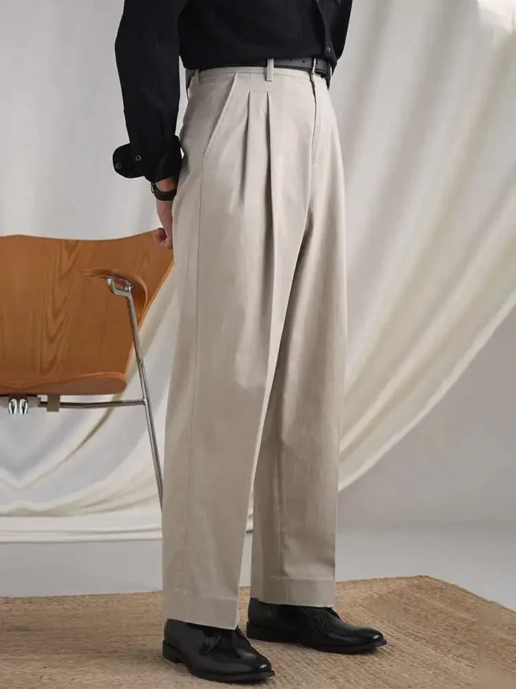 Mens Dress Pants 3 Solid Color Gentleman Cotton T Erkek Pantolon Moda Masculina Luxury Pants British NaplesMen Office Pant