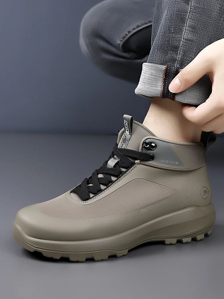 Men's High-Top Boots 2025 New Autumn Outdoor Climbing Hiking Anti-slip Thick Bottom Workwear Boots for Sports