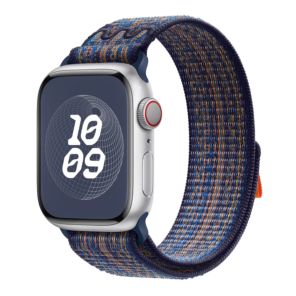 Nylon Loop Sport Strap For Apple Watch Band Ultra 49mm 45mm 40/44mm 41mm 38/42mm Bracelet For Nike iWatch 9 8 7 6 5 SE Watchband