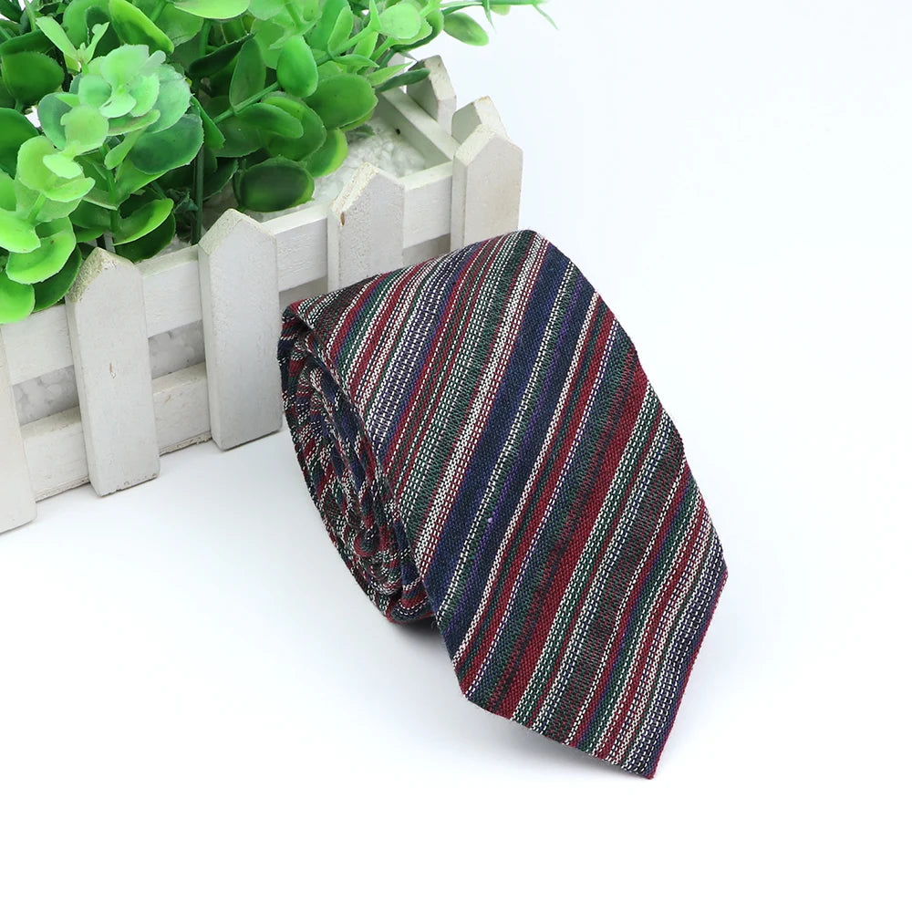 Classic Fashion Tie Men's Striped Necktie Formal Wear Business Suit Cotton Ties Male Female Skinny Slim Colourful Cravat Gifts