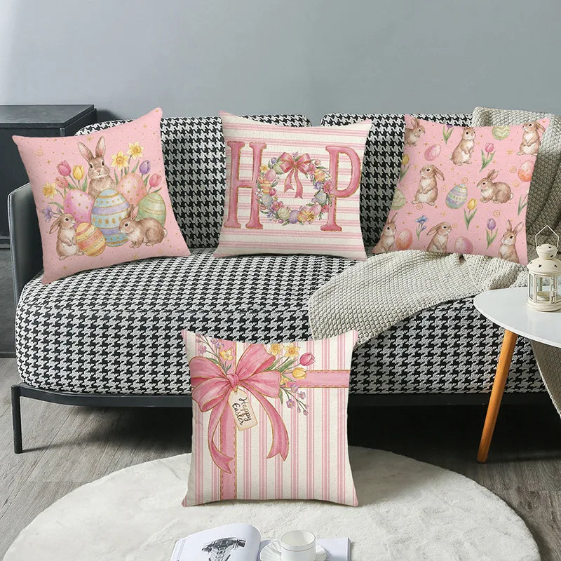 VIKAMA Easter Pillowcases with Spring and Bunny Designs Sofa bed cushion cover sleeping pillowcase home bedroom decoration - Free Items Weekend.