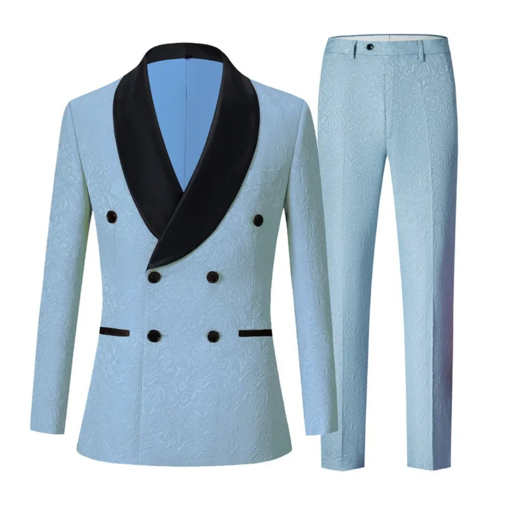 Men's Three-Piece Suit Set for Night Business Jacket And Pants Wedding 2-Piece Formal Outfit