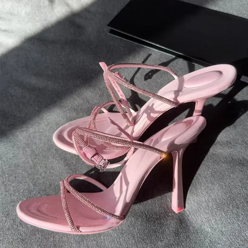 Design Sandals Women 2025 Summer Sexy Open Toe High Heels Pumps Party Dress Shoes Luxury Sandals for Women