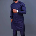 Kaftan Luxury Designer Men's Set African Clothing Men Suit Solid Color Embroidered Top and Sweatpant 2Pcs Festive Wedding Simple