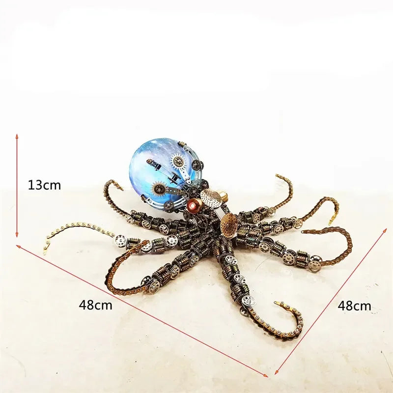 Machinery Octopus DIY Kit - 3D Metal Mechanical Puzzle for Adult Collectors, Challenging Building Project & Desk Ornament