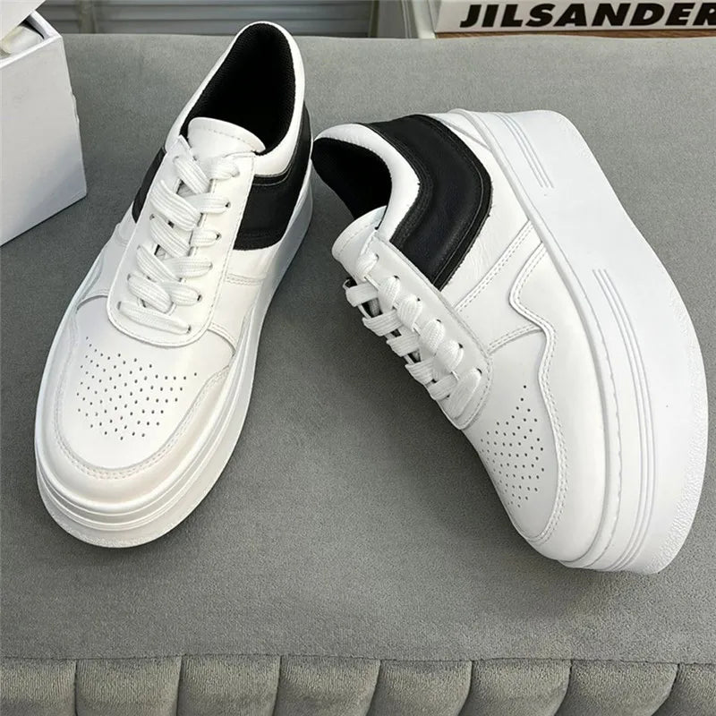 Spring and autumn women's sports shoes round toe increase thick sole cross strap design single shoes fashion casual sports shoes