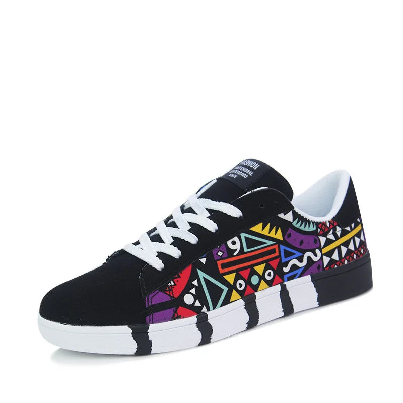 Summer Trendy Men's New Board Shoes Outdoor non slip walking Men Sporty Shoe Canvas Pattern Casual Sneakers male Zapatos - Free Item Weekend (50% off).