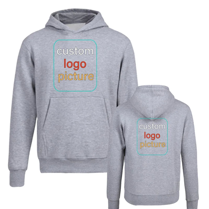 Custom Prints Men's Women's Hoodie Loose Casual Solid Color Hoodies Long Sleeve Cotton Hooded Personality Sweatshirts Clothes