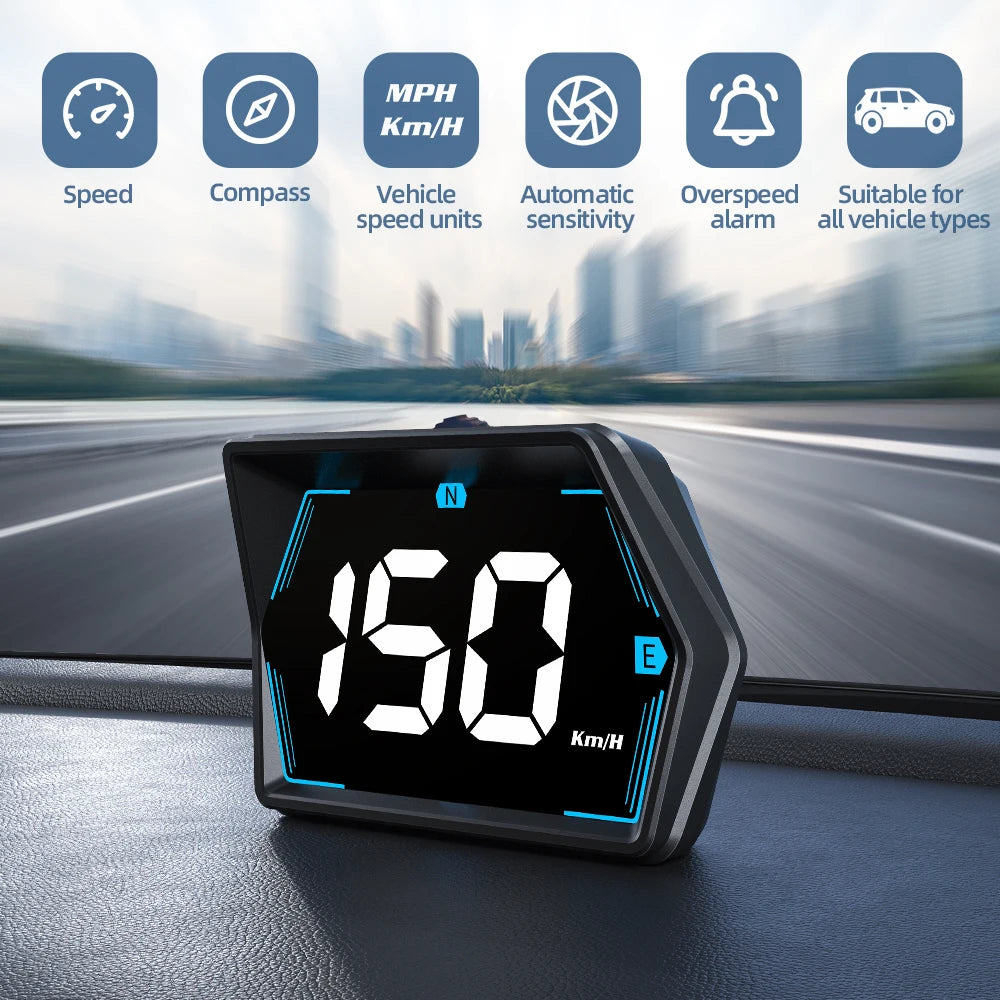 G20 GPS Car Digital Speedometer HUD Head-Up Display Eletronics Speed Alarm Gadgets Inteligentes compass USB Plug For All Cars