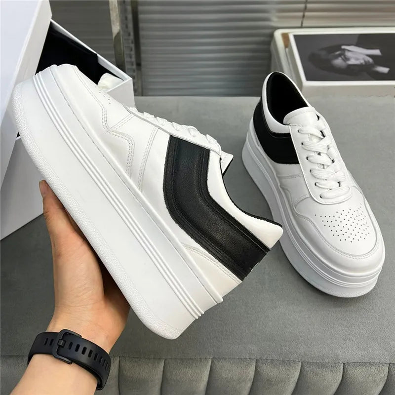 Spring and autumn women's sports shoes round toe increase thick sole cross strap design single shoes fashion casual sports shoes