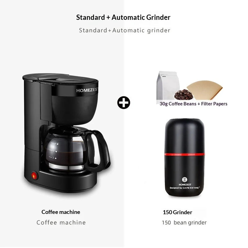 Automatic Espresso Coffee Maker Bean Grinder Milk Frother Fast Heat Compact Home Office Programmable Coffee Makers Black