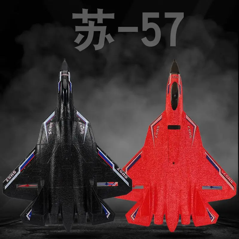 Rc Plane SU 57 Radio Controlled Airplane with Light Fixed Wing Hand Throwing Foam Electric Remote Control Plane