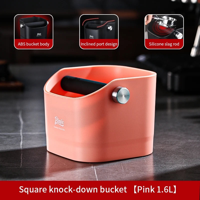 BINCOO 1.6L Increase Espresso Knock Box, Stainless Steel Coffee Grounds Container,Espresso Knock Bin for Home Barista Commercial