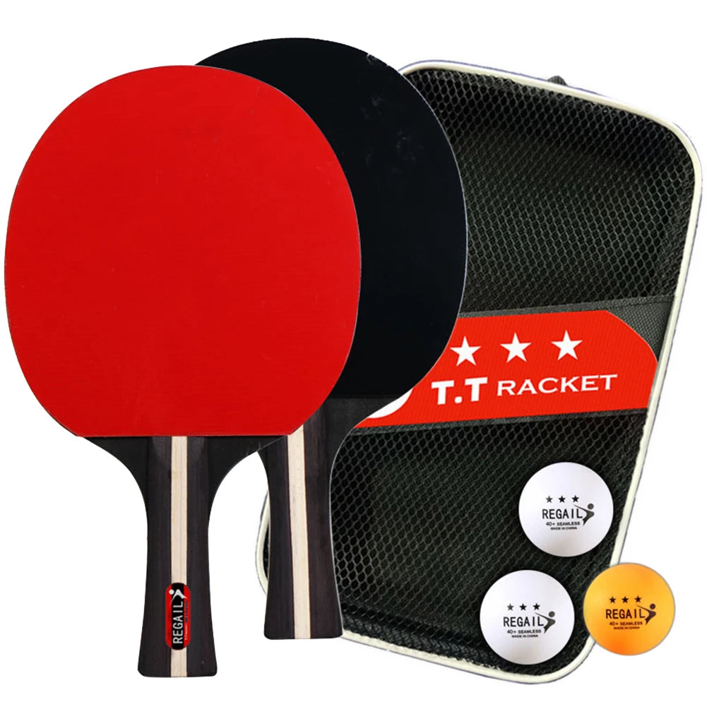 Table Tennis Racket 2 Rackets & 3 Balls Table Tennis Paddles Professional 2 Player Ping Pong Set for Beginners Training Game