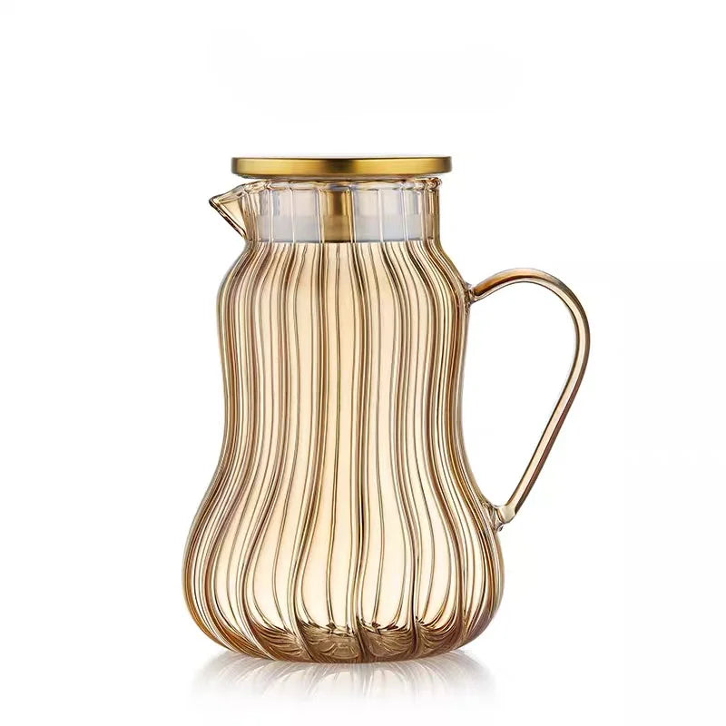 Kawaii Color Pumpkin Glass Kettle Pots Teapot Thermal Water Bottle 1000ml with Cup Moka Pot Home Appliance Kitchen Accessories