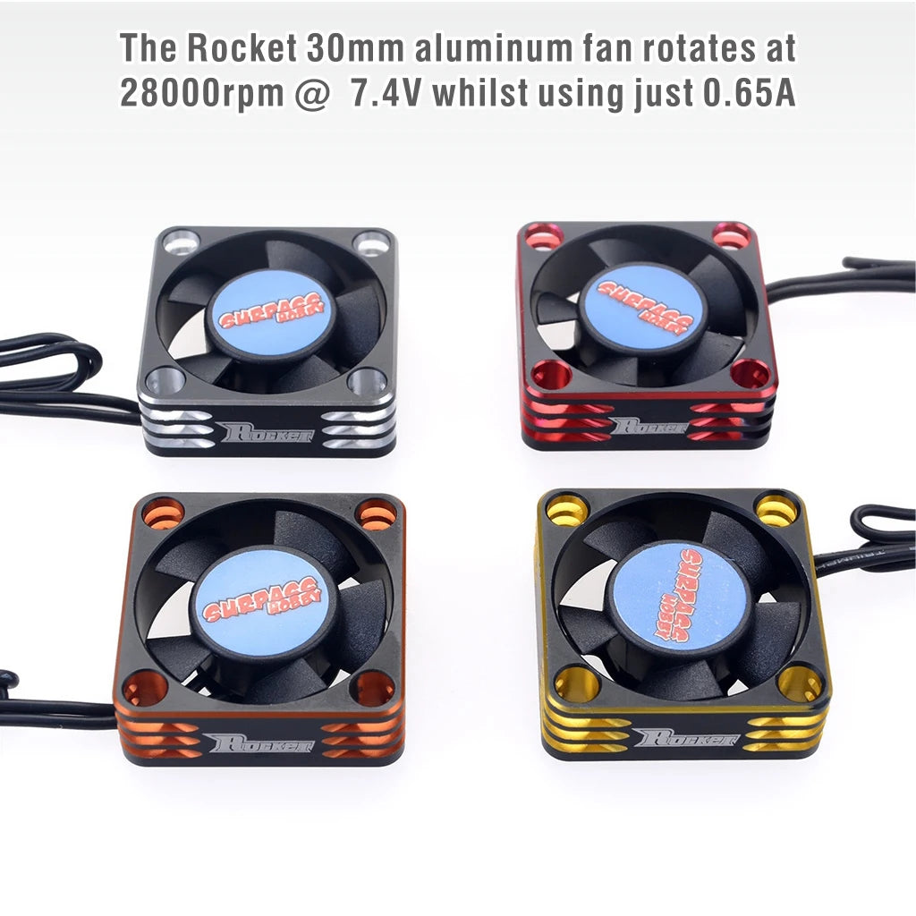 Rocket RC Fan 25mm 30mm 35mm 40mm 50mm SURPASS HOBBY Heat Dissipation Cooling Fan for For 1/10 1/8 Brushless Motor RC Car Part.
