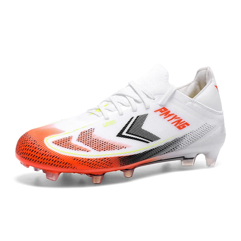 Professional-Level Football Shoes: High-Elastic Flyknit + Fg Long Studs No Slipping during Sudden Stops and Turns on the Field.
