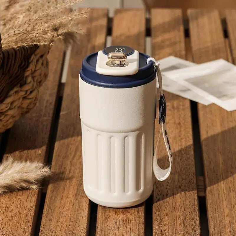Travel Smart Temperature Measurement Insulated Stainless Steel 316 Coffee Cup Portable Car Companion High Aesthetic Value