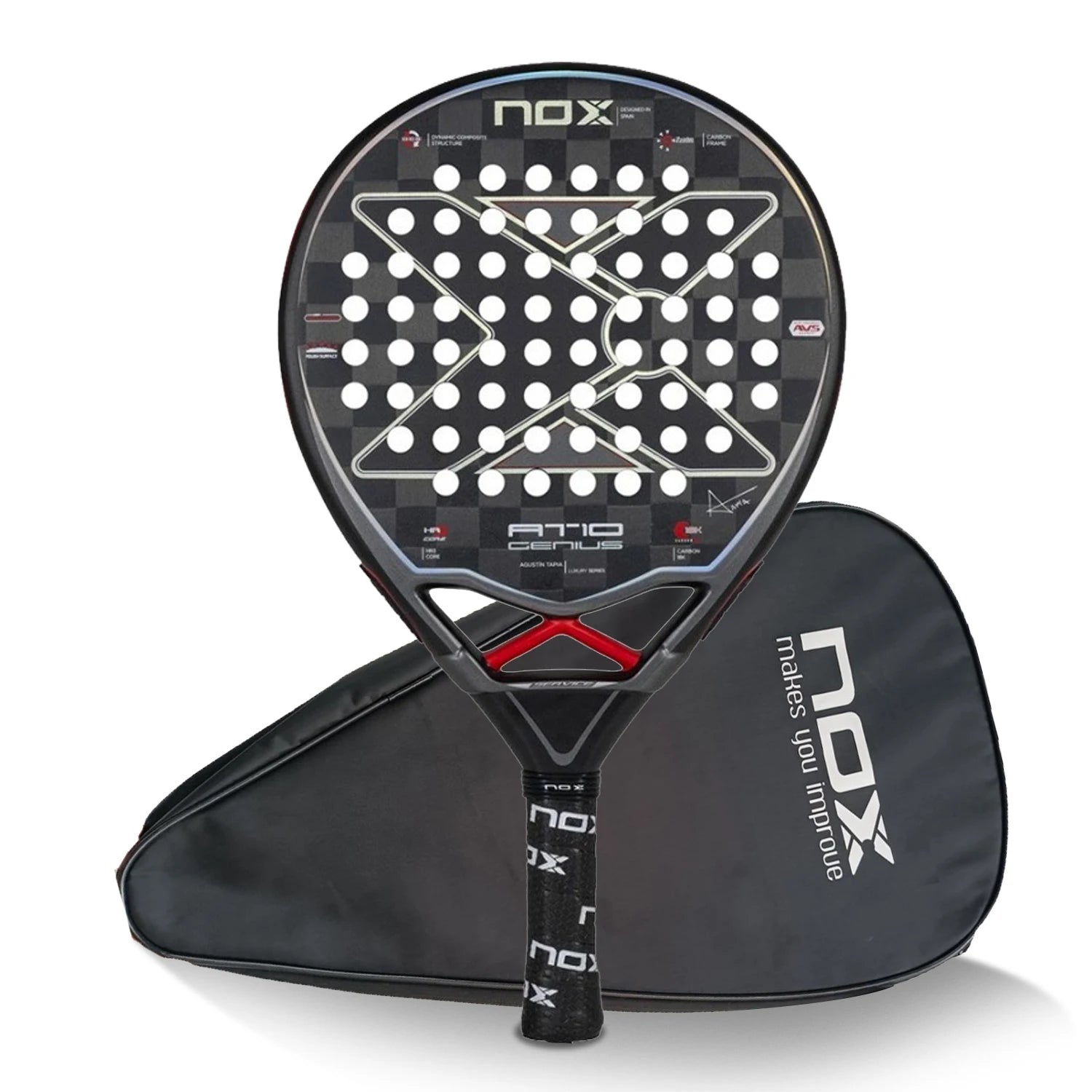 Nox 3K 12K 18K Tennis Paddle Racket,Portable Bag Included,Perfect Gift for Christmas Birthday Holidays,Professional Skill Level